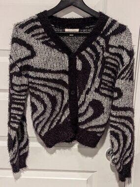 Jessica Simpson black & white button up sweater - Girls L